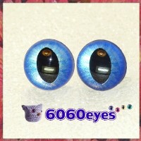1 Pair  Hand Painted Brushed Sapphire Eyes Safety Eyes Plastic Eyes Cat Eyes Round eyes
