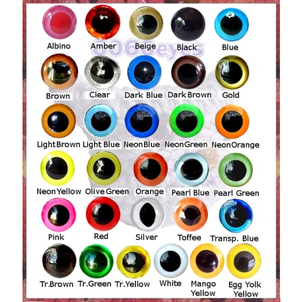 YOU CHOOSE 6mm Color Amigurumi eyes, Plastic eyes, Safety eyes