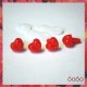 4pcs 13mm RED Heart-Shaped Plastic noses, Safety noses, Animal Noses