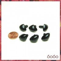 6pcs 18mm BLACK Triangular Plastic noses, Safety noses, Animal Noses
