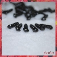 10pcs 6mm BLACK Triangular Plastic noses, Safety noses, Animal Noses