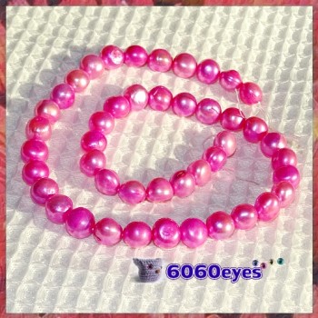 Pearls:16 inch Pink-colored Potato Pearl String