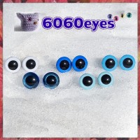 5 PAIRS 12mm Blue-White MIX Plastic eyes, Safety eyes, Animal Eyes, Round eyes