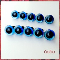 5 PAIRS 12mm Transparent Blue Plastic eyes, Safety eyes, Animal Eyes, Round eyes