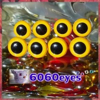 4 PAIRS 13.5mm Mango YELLOW Plastic eyes, Safety eyes, Animal Eyes, Round eyes