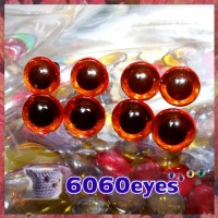 4 PAIRS 13.5mm Transparent Orange (Amber) Plastic eyes, Safety eyes, Animal Eyes, Round eyes