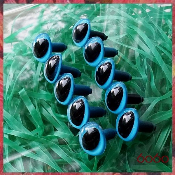 5 PAIRS 15mm Light Blue Plastic eyes, Safety eyes, Animal Eyes, Round eyes