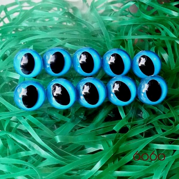 5 PAIRS 15mm Blue Plastic eyes, Safety eyes, Animal Eyes, Round eyes
