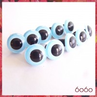 5 PAIRS 15mm Light Blue Plastic eyes, Safety eyes, Animal Eyes, Round eyes