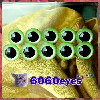 5 PAIRS 15mm Olive Green Plastic Cat eyes, Safety eyes, Animal Eyes, Round  eyes