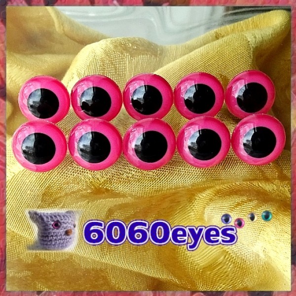 5 Pairs 15mm Hand Painted PEARLTALLIC Plastic Cat eyes, Safety eyes, Animal  Eyes, Round eyes