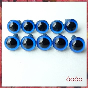 5 Pairs 9mm DARK BLUE (NEON BLUE) Plastic eyes, Safety eyes, Animal Eyes, Round eyes