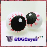 60 Pairs 6mm BLACK bead eyes, Plastic eyes, Craft eyes, Animal Eyes, Round  eyes, sew on