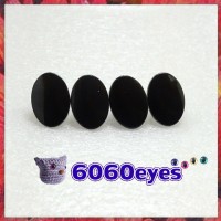 1 PAIR 22mm Black Oval Plastic eyes, Safety eyes, Animal Eyes