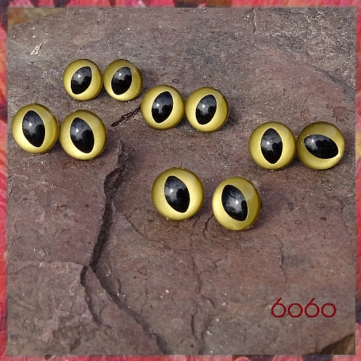 5 PAIRS 12mm Gold Plastic Cat eyes, Safety eyes, Animal Eyes, Round eyes