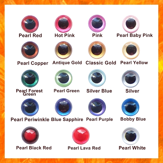 One Pair of Hand-painted 15mm Safety Eyes With Eyelashes Metallic Berry  Safety Eye Animal Eyes Doll Eyes Craft Eyes Plastic Eyes 