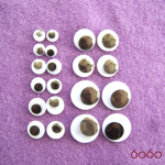 8 PAIRS 15mm Mixed Colors Printed Plastic Glue-on eyes, Craft eyes, Animal  Eyes, Round eyes